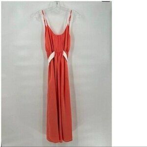 ASOS petite orange spaghetti strap dress white sequin belt size 4